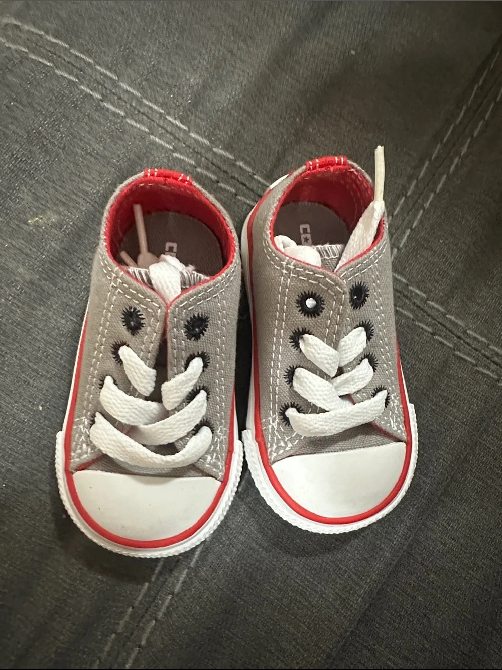Baby Infant Converse Chuck Taylors Size 3 - Red & Grey NWOT